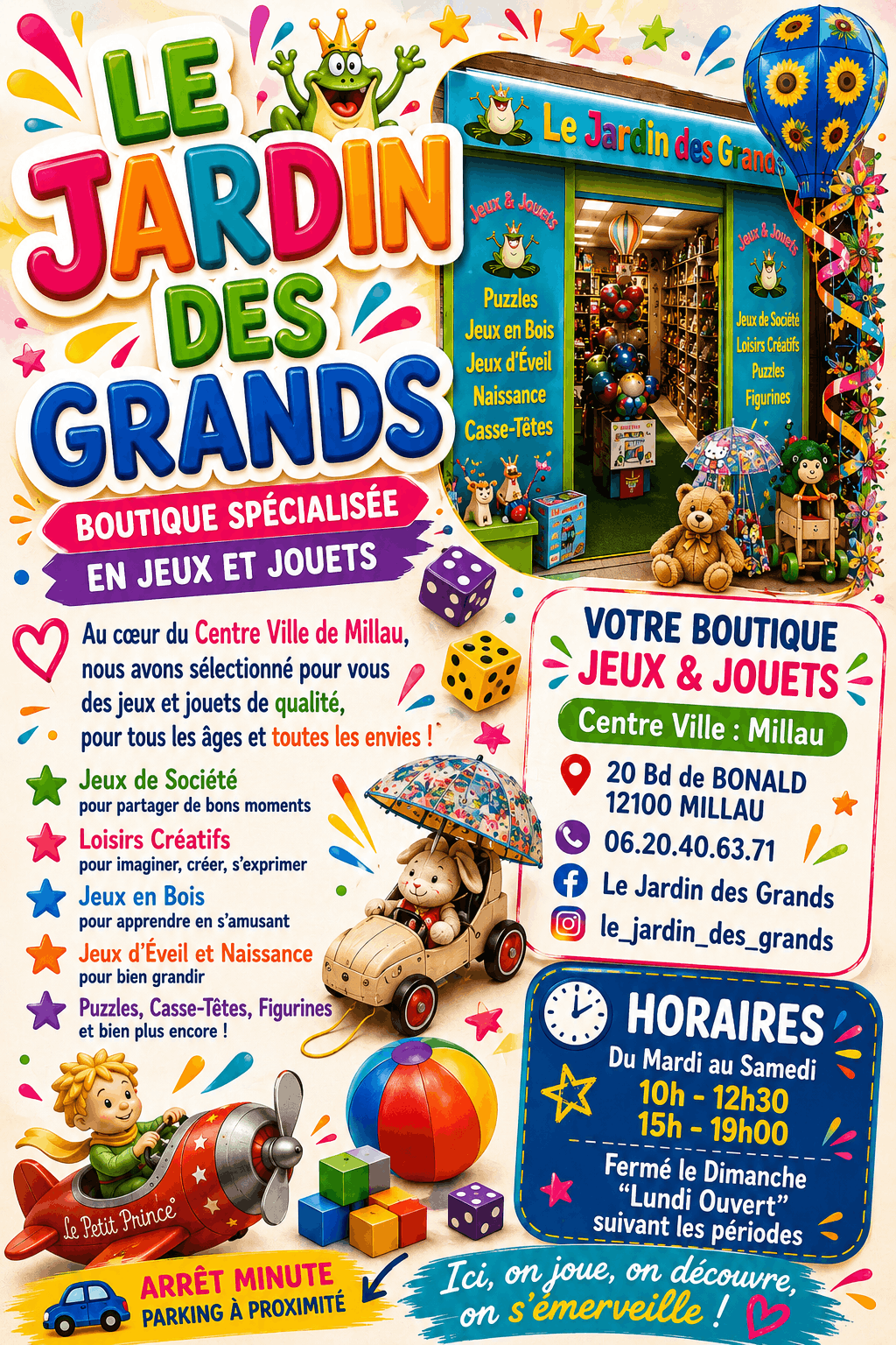 Le Jardin des Grands à Millau – Boutique spécialisée en jeux, jouets, puzzles et loisirs créatifs pour tous les âges